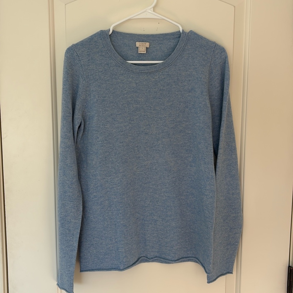 J. Crew Light Blue Cashmere Crew Neck Sweater